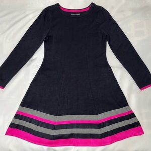 J Howard Sweater Dress Navy blue and‎ pink size large
